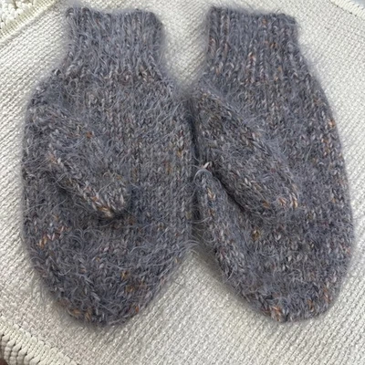 Mitones de mohair hechos a mano... XL gris/topo multicolor Foto 1 de 4