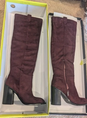 Botas hasta la rodilla Nate Wine muy volátiles para mujer talla 7,5 Foto 1 de 4
