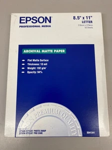 Epson Ultra Premium Präsentationspapier matt, 8,5" x 11" 50 Blatt 51 Pfund Tintenstrahl - Bild 1 von 3