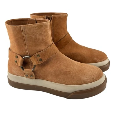 Free People Mujer Bodhi Arnés Zapatilla Botines Gamuza 8 Bronceado Cremallera Lateral Plataforma Foto 1 de 4