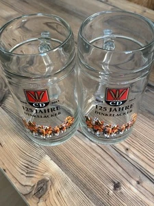 Dinkelacker Maßkrug Gläser 1 Liter Bier Krug, Sonderedition, Glas 2 Stk. - Bild 1 von 3