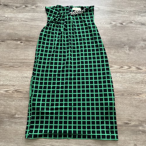Abito donna Michael Kors smanicato maglia catena piccolo verde quadri quadri