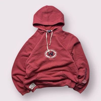 Moletom com capuz bordado vintage masculino Nautica Challenge anos 90 tamanho XL skatista soletrado - Imagem 1 de 4