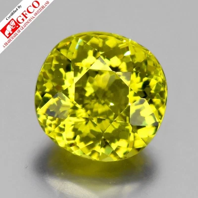 💎Certificado GFCO 3.08ct IF Natural Amarillo Verde Grosular - Gema Granate Andradita Foto 1 de 4