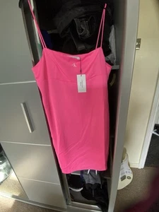Calvin Klein Neon Pink Dress Large Brand New Never Been Worn With Tags - Picture 1 of 9