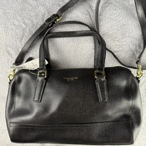 COACH Black Saffiano Leather Mini Satchel Bag w/ Strap. NEW WITH TAGS! - Picture 1 of 11