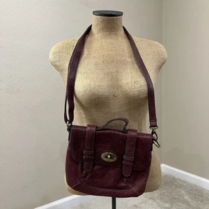 Fossil Carson Maroon Leather Crossbody Purse Flap Bag Handle ZB50558 - Picture 1 of 18