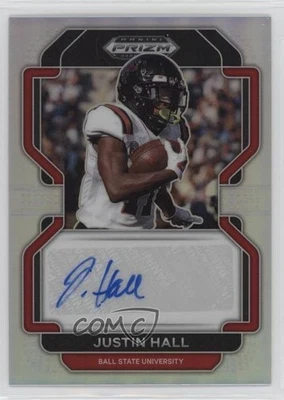 2023 Panini Prizm Draft Picks 2022 Update Silver Justin Hall #RA-JHA Auto - Image 1 of 2