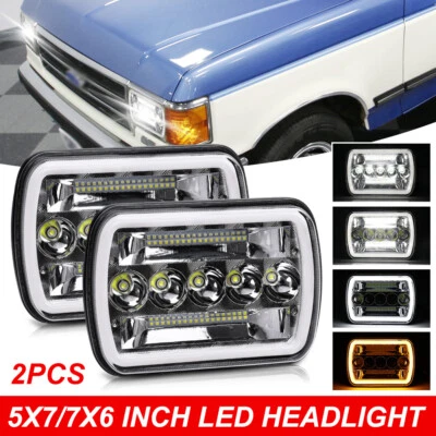 2 peças para Ford F-150 1981 1982 1983 1984 7x6" 5x7 faróis de LED DOT Hi Lo Beam H4 - Imagem 1 de 4