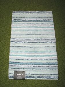DKNY Striped Bath Mat/ Rug (20" x 32") Blue/Green/ White