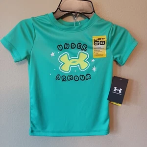 Under Armour Short Sleeve Green Rash Guard Shirt 4 - Picture 1 of 5