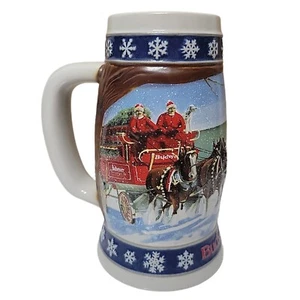 1995 Budweiser Busch "Lighting The Way Home" Urlaub Schneebecher Stein Sammlung - Bild 1 von 8