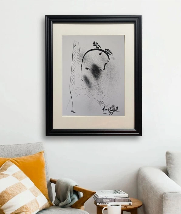 Impresión original firmada a mano por Marc Chagall con certificado de autenticidad y +$3.500 USD de valoración Foto 1 de 4