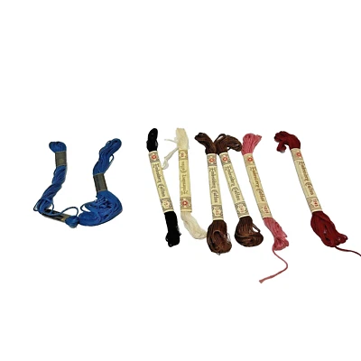 Vintage Star Six Strand Mixed Color Lot Embroidery Cotton Thread Lot of 8 - Image 1 of 4