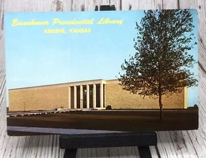 Abilene KS-Kansas, Eisenhower Presidential Library, Vintage Postcard - Picture 1 of 4