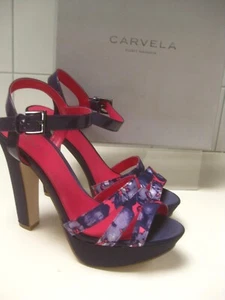 SANDALIAS DE TACÓN ALTO ROSA PÚRPURA 7 40 CARVELA KG imitación seda bloque CARRIE precio de venta sugerido por el fabricante 140£ - Imagen 1 de 21