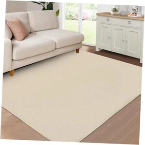 Area Rug 5x7 Machine Washable Rug Modern Solid Textured Carpet 5'x7' Cream - Picture 1 of 8
