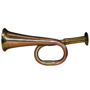 Army Bigul Wind Musical Instrument in Brass & Copper bugle 6.25 inches - Picture 1 of 4