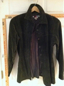 Women's Med Live A Little Suede Leather Jacket - Picture 1 of 12