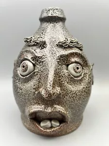 Ugly Face Pottery Jug Signed Eldreth Pottery 1993 7"H x 6"W - Picture 1 of 10