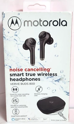 Motorola Noise Cancelling Smart True Wireless Headphones Verve Buds 800 - Black - Image 1 of 4