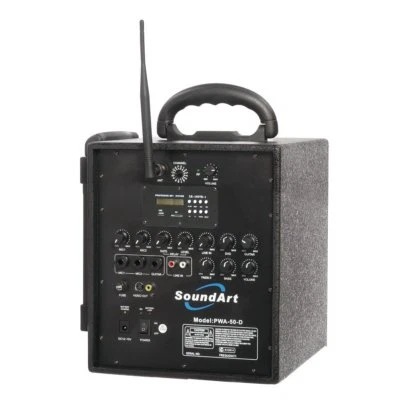 New SoundArt 40 Watt Rechargeable Wireless PA System w/ Microphone, MP3 Player - image 1 of 2
