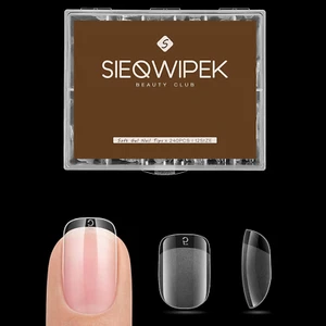 240Pcs Extra Short Square Fake Nails Press on Gel Tips Full Cover 12 Sizes - Picture 1 of 12