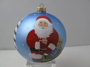 Jumbo 5.5" Glass Poland Ornament Christmas Vintage Blown Santa Box - Picture 1 of 7