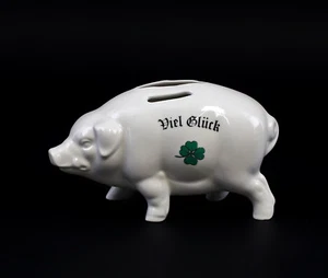 9942801-d Porzellan Figur Spardose Glücks-Schwein Wagner&Apel 13x5x8cm - Bild 1 von 3