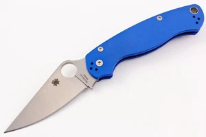 New Spyderco Paramilitary 2 /G-10 Blue /M390 /C81GPBL2 /Satin /Discontinued - Picture 1 of 12