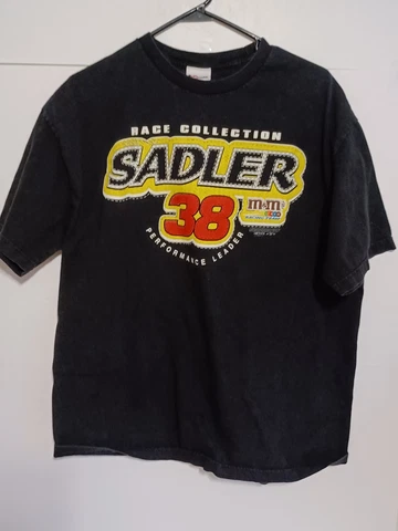 2004 Nascar Race Collection Elliot Sadler #38 M&M’s Black T-Shirt Mens XL Cover