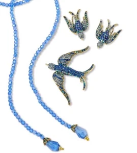 Juego de collar, aretes y alfileres Heidi Daus Lariat golondrinas - Imagen 1 de 2
