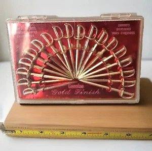 Vintage ECHT GOLD FINISH Kunststoff SCHWERT Cocktail Spieße HORS D'OEUVRES BAR - Bild 1 von 4