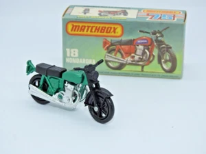 MATCHBOX HONDARORA MOTOCICLETA No.18 VERDE METÁLICO MINT EN CAJA VNM 1981-82 - Imagen 1 de 10
