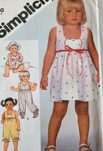 Uncut Simplicity 5910 Sew Pattern Toddler Girl Sun Dress Romper Sun Suit Bloomer - Picture 1 of 4