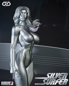 Estatua de surfista Shalla-Bal Silver impresión 3D sin pintar/sin montar - Imagen 1 de 15