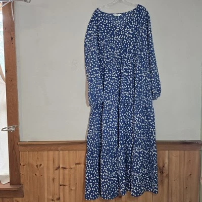 Vestido Agnes Orinda Informal Manga Larga Estampado Corazón Vestido Midi Volantes 3X Plus Foto 1 de 4