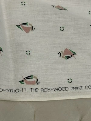 3 yards + Vintage fabric The Rosewood Print Company light weight 60" x 140” - Image 1 of 4