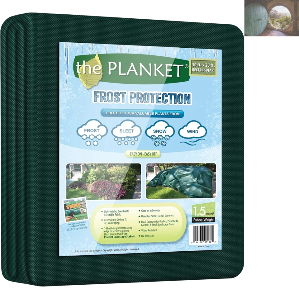 11200 10 ft Frost Protection Plant Cover Rectangular Dark green