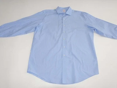 Brooks Brothers Men's Madison Non Iron Dress Shirt 17 - 34 Blue White Stripes - Image 1 of 4