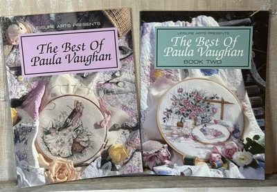 Lot Of 2 The Best of Paula Vaughan Leisure Arts Cross Stitch Pattern Book 1 + 2 - image 1 of 4