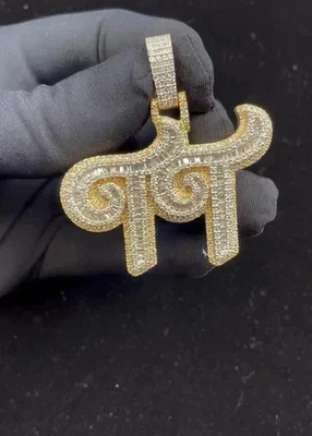 Custom Letter Pendant 14K Yellow Gold Plated 3Ct Baguette Cut Lab-Created - Image 1 of 3