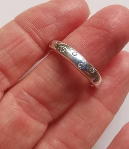 Sterling Silver CZ Band Ring, Size O. R15M - Picture 1 of 3