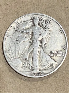 1942-S Mezzo dollaro argento Liberty da passeggio 50c - Foto 1 di 2