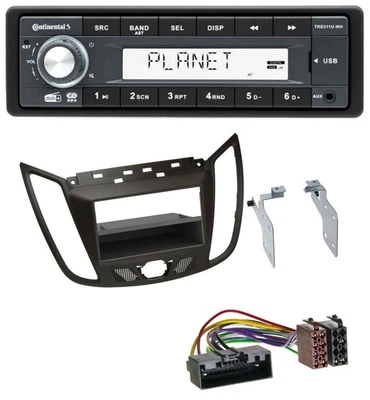 Continental MP3 AUX USB DAB 1DIN Autoradio für Ford C-Max / Kuga - dunkelbraun - Bild 1 von 4