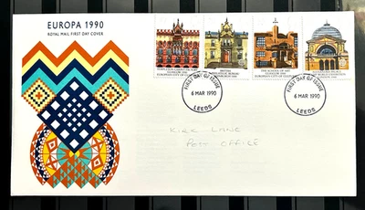UK FDC First Day Cover - Europa 1990 Stamps Postmark No19 - Image 1 of 2