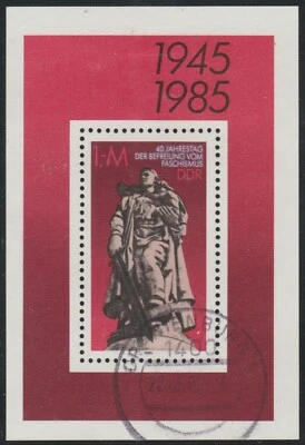 DDR 1985 SC# 2475 - Liberation from Fascism 40th Ann - Souvenir Sheet - Used  - Image 1 of 2