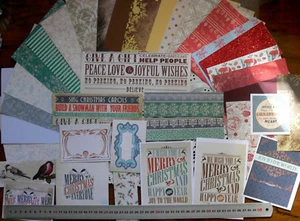 HERITAGE B 16 D/S 6x6 CardStock;14D/S VariedMix ;4 Plain C/Stk; 1 RedGlitter 6x3 - Foto 1 di 6