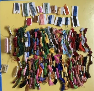 LOT OF EMBROIDERY THREAD  Total …91 skeins  & Cards ..+ Extra - Picture 1 of 4