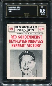1961 Nu-Cards Baseball Scoops #425 Red Schoendienst StL Cardinals - GMA 5.5 Ex+ - Picture 1 of 2